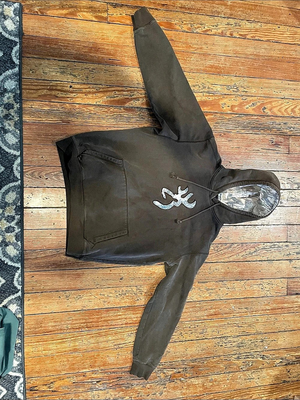 Browning Real Tree camp Buckmark Hoodie Brown Large